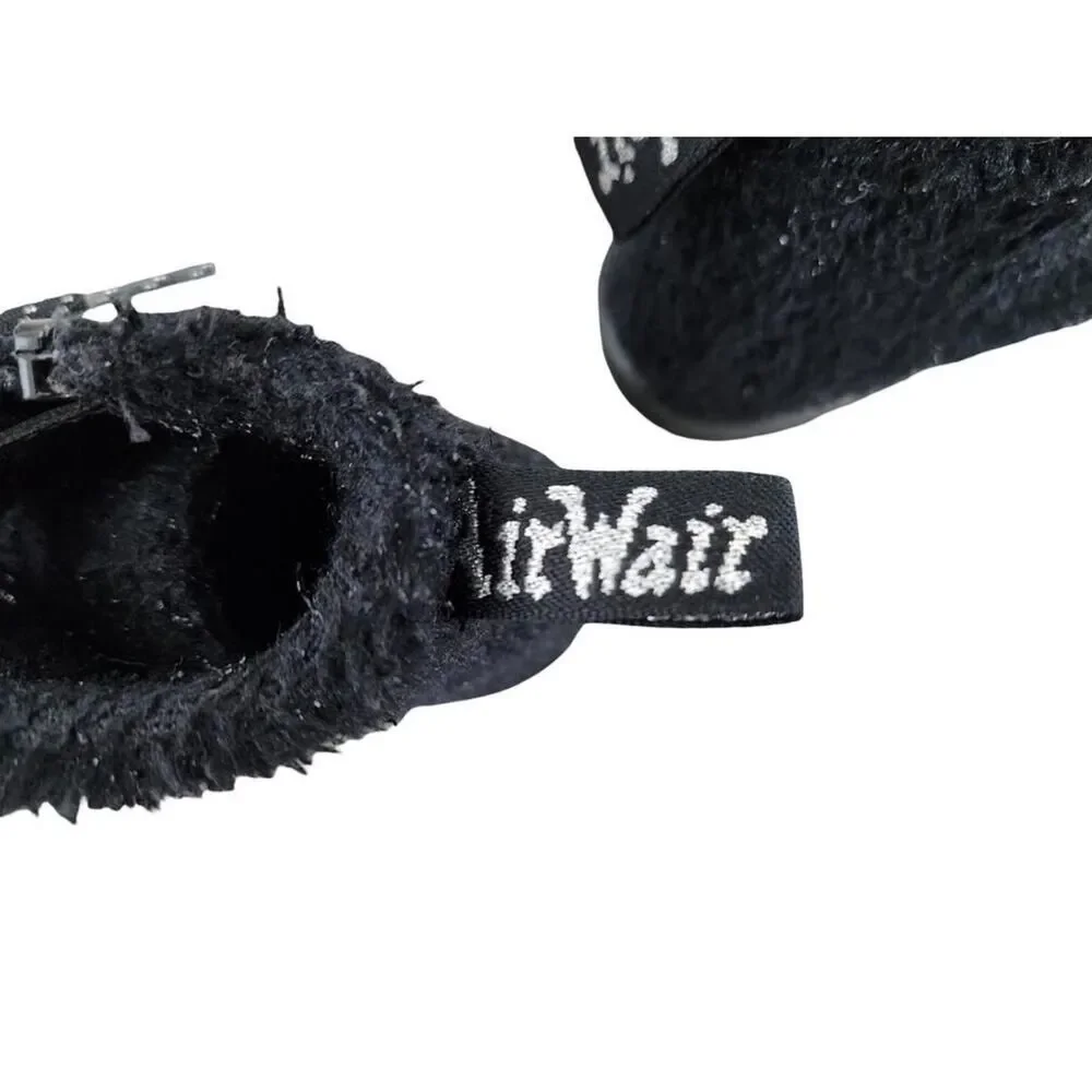 Dr. Martens Pascal Fuzzy Faux Fur Combat Boots Black Girls Size 2